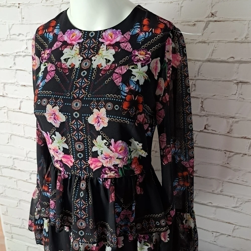 𝅺BEBE Print Ruffle Tiered‎ Dress - Picture 7 of 16